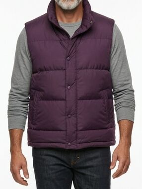 Cabela's Deep Purple Goose Down Quilted Vest Size L